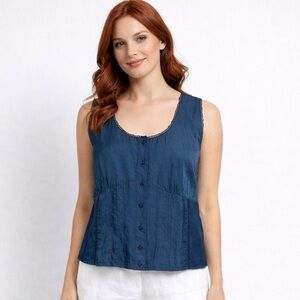 NWT Sleeveless Top Caribbean Blue Sz XL